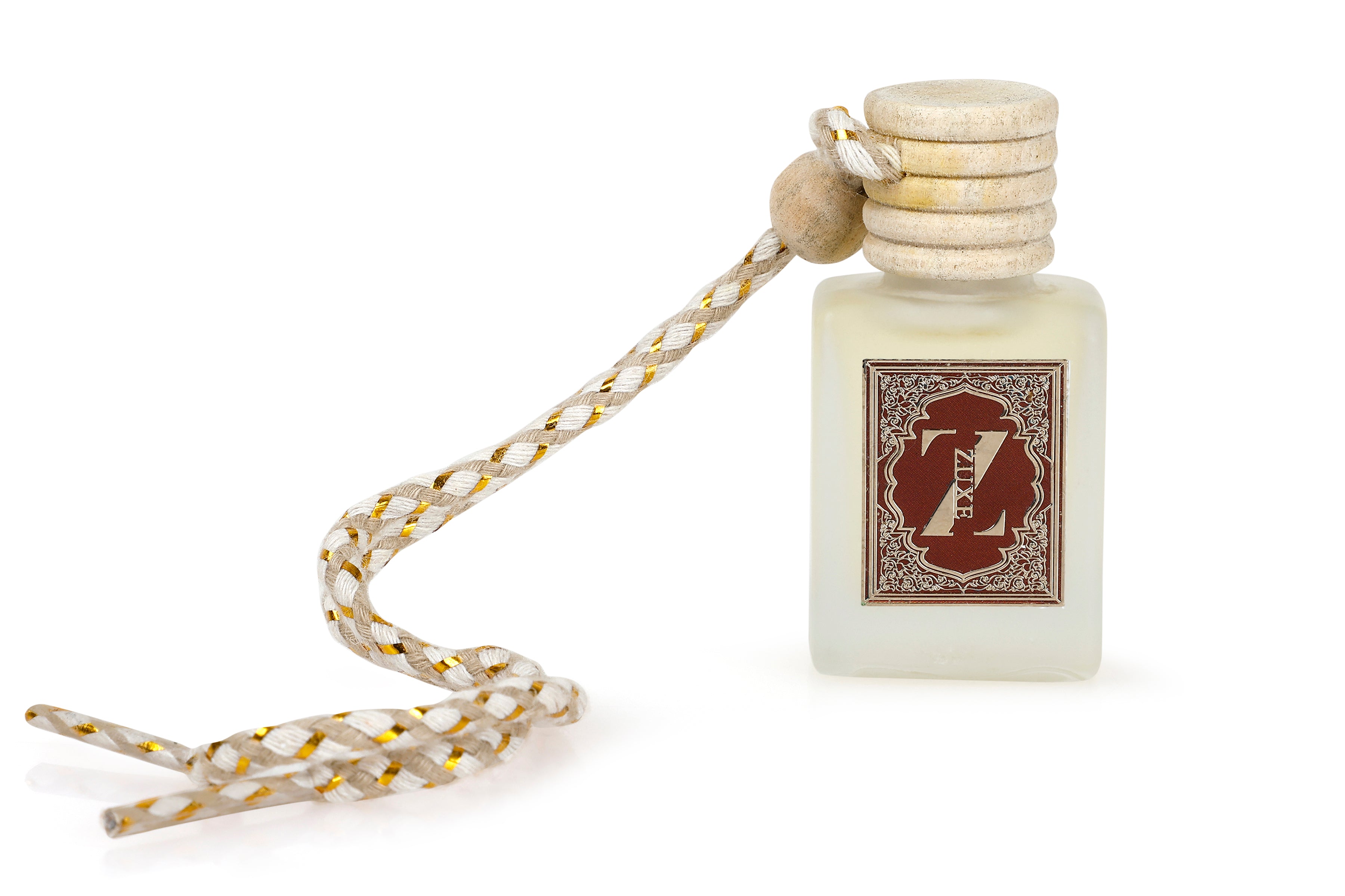 Zuxe Hanging Car Air Freshener (Dove)| Car Accessories Interior | Car Perfume Aroma with Essential Oils Fragrance in Glass Bottle with Wooden Diffuser Lid | 12ml