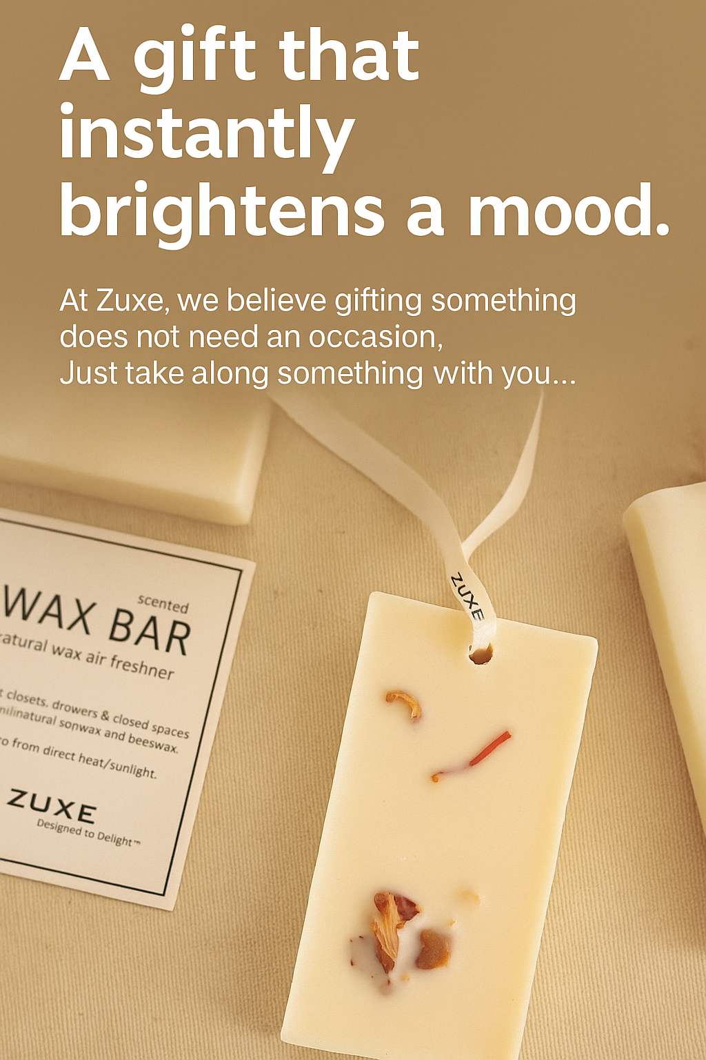 ZUXE Scented Wax Bar| ROSE | Natural Fragrance for Wardrobes, Bathroom, Cars & Closets | Pure Essential Oils | Single BAR