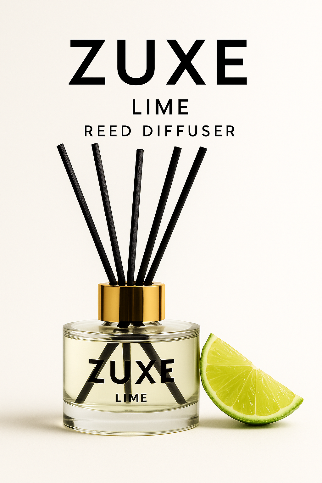 ZUXE 50ml  LEMON Reed Diffuser Set | Free 6 Fiber Reed Sticks | Stress Relief & Aromatherapy | Long-Lasting, Smoke-Free Air Freshener for Home, Bedroom & Office | Ideal for Gifting