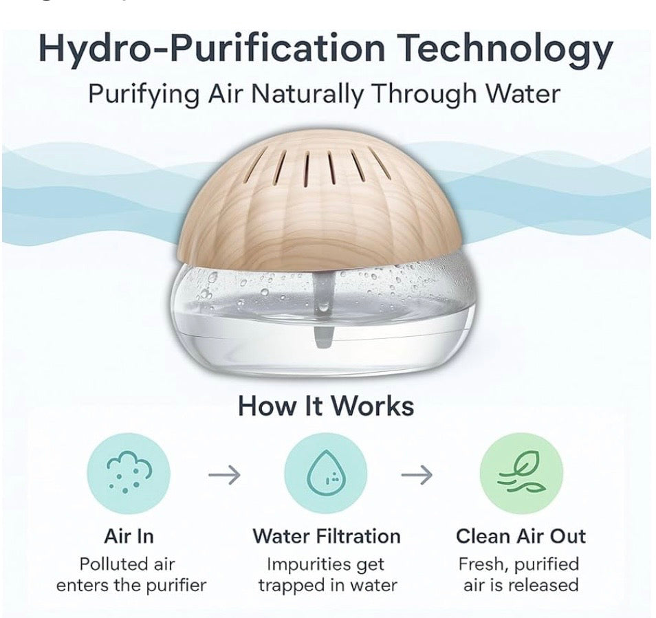 ZUXE Portable 3-in-1 Air Purifier(WOODEN FINISH ), Aroma Diffuser & Cool Mist Humidifier with 750ml Water Tank – Electric Revitalizer with for Home, Office, Bedroom & Spa