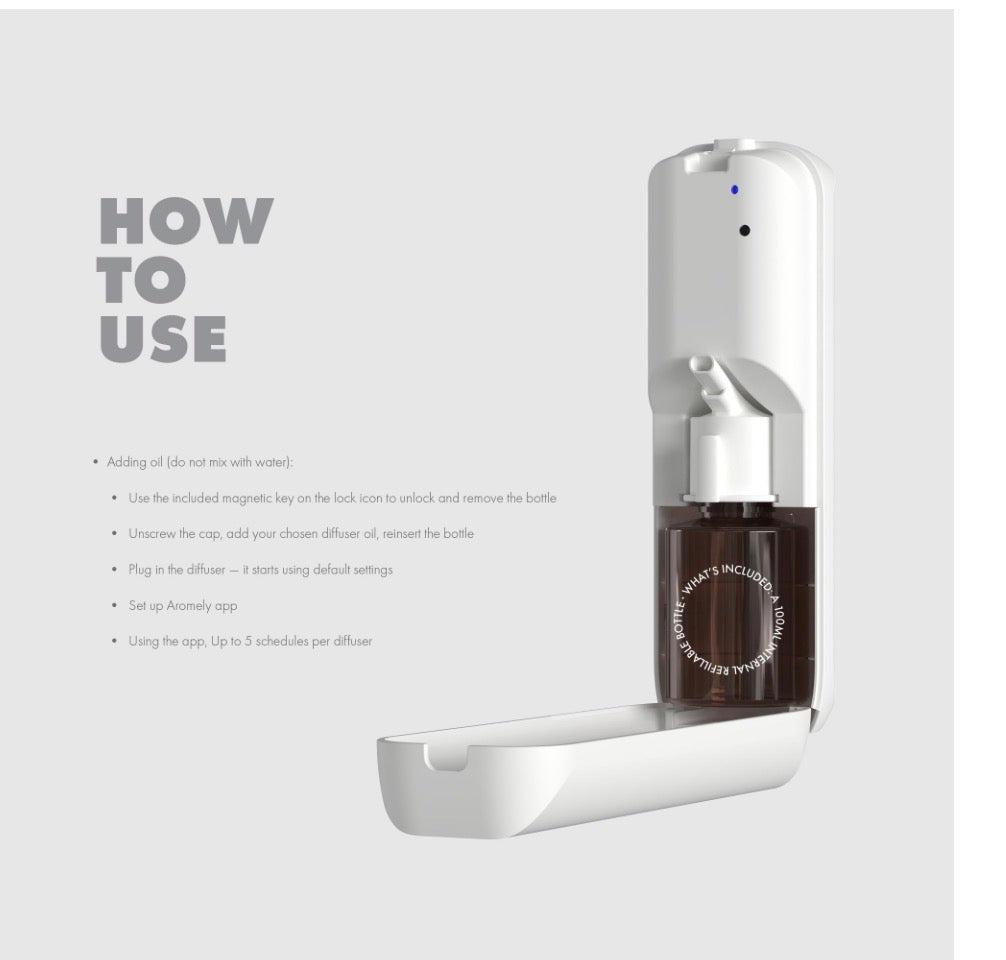 ZUXE Bliss Plug in Oil Diffuser, Smart Bluetooth Scent Diffuser, Waterless Aromatherapy, Ideal for Hotel Rooms, Bathrooms & Small Offices, App Controlled Perfect Aroma Diffuser Up to 500 SQFT